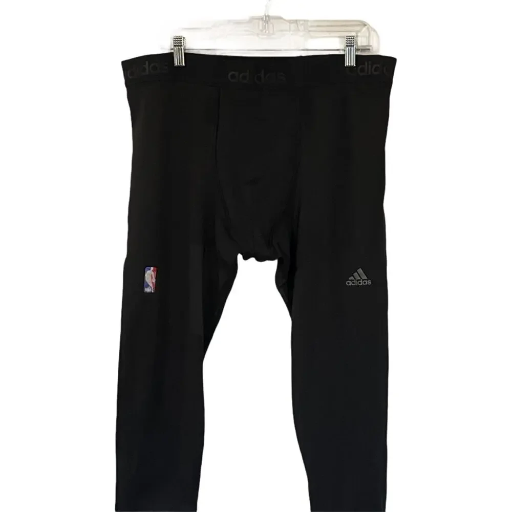 Adidas NBA Basketball Black Compression Pants Leggings Men'z 2XL New